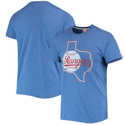 Homage Royal Texas Rangers Hand-drawn Logo Tri-blend T-shirt