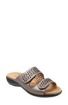 Trotters Ruthie Sandal In Pewter Faux Leather