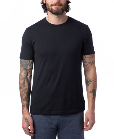Alternative Apparel Men's Modal Tri-blend Crewneck T-shirt In True Black