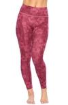 Felina Women's Soft Sueded Mid-rise Leggings In Maroon Faded Floral