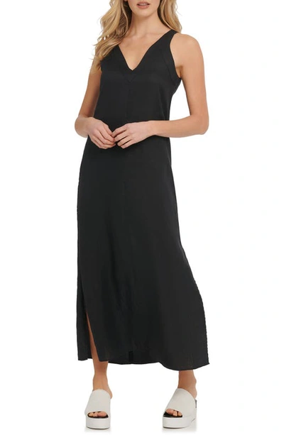Dkny Women's V-neck Maxi Dress In Black