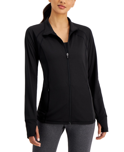 Id Ideology Women's Essentials Performance Zip Jacket, Created For Macy's In Deep Black