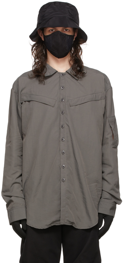 Bryan Jimene`z Ssense Exclusive Grey Nylon Shirt