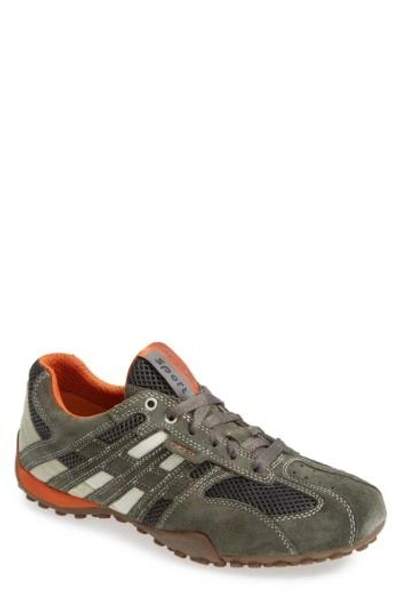 Geox Uomo Snake 94 Sneaker In Dark Grey/ Off White