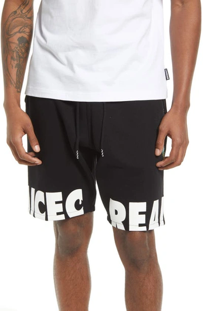 Icecream Edge Cotton Shorts In Black