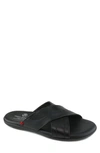 Marc Joseph New York Boone Ave Slide Sandal In Black Grainy