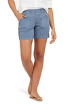 Spanx Stretch Twill Shorts 4" In Slate Blue In Grey
