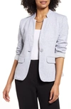 Gibsonlook Inverted Notch Collar Cotton Blend Blazer In H. Grey