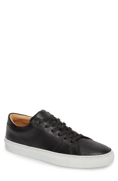 Greats Royale Perforated Low Top Sneaker In Black Perforated Leather