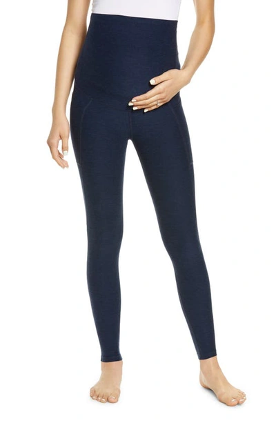 Beyond Yoga Out Of Pocket High Waist Maternity Pocket Leggings In Nocturnal Navy