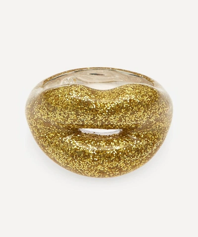 Solange Azagury-partridge Glitter Gold Hotlips Ring