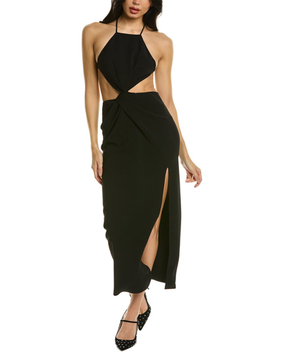 Ronny Kobo Sero Cutout Halter Midi Slit Dress In Black