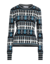 Partow Kai Silk And Wool-blend Jacquard Sweater In Blue