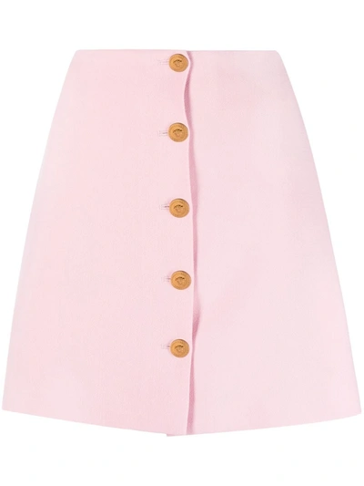 Versace A-line Wool-blend Miniskirt In Pink