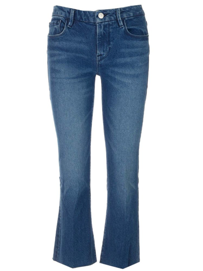 Frame Le Crop Mini Boot High-rise Stretch Boot-cut Jeans In Blue