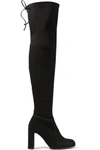 Stuart Weitzman Hiline Stretch-suede Over-the-knee Boots In Black