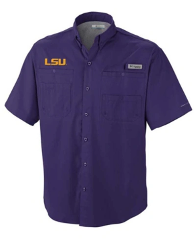 Columbia Lsu Tigers Short Sleeve Bonehead Shirt In Purple