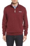 Vineyard Vines Collegiate Shep Quarter Zip Pullover In Crimson