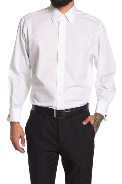 Brooks Brothers Milano Extra-slim Fit Non-iron White Solid French Cuff Dress Shirt