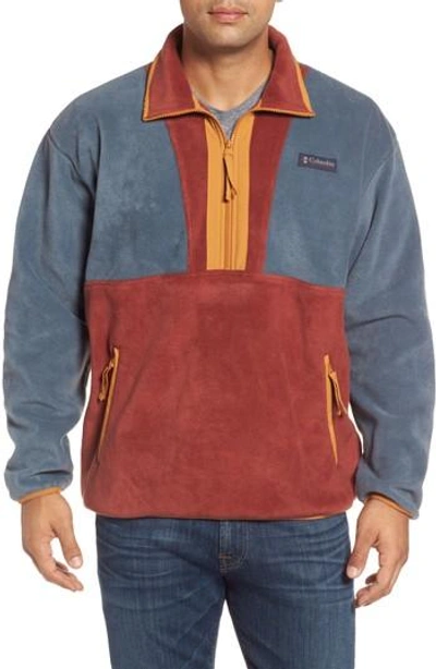 Columbia Csc Originals Half Zip Fleece Pullover In Deep Rust/ Canyon Gold