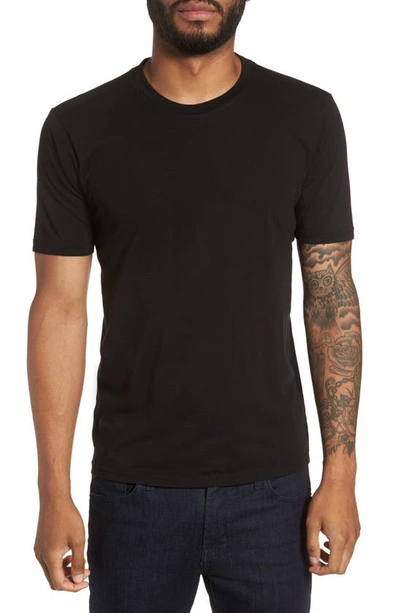 Goodlife Supima Cotton-blend Scallop Crewneck T-shirt In Black