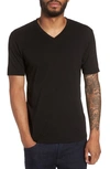 Goodlife Supima Cotton-blend Scallop V-neck T-shirt In Black