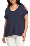 Tart Rocky Cold Shoulder Top In Peacoat