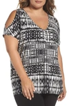 Tart Rocky Cold Shoulder Top In Sunbleached Ikat