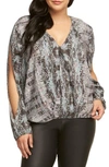 Tart Enya Print High/low Top In Multi Colored Labyrinth