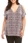 Tart Rocky Cold Shoulder Top In Kashmir Labyrinth