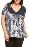 Tart Rocky Cold Shoulder Top In Slate