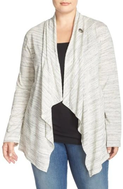 Bobeau One-button Fleece Cardigan In New Ivory