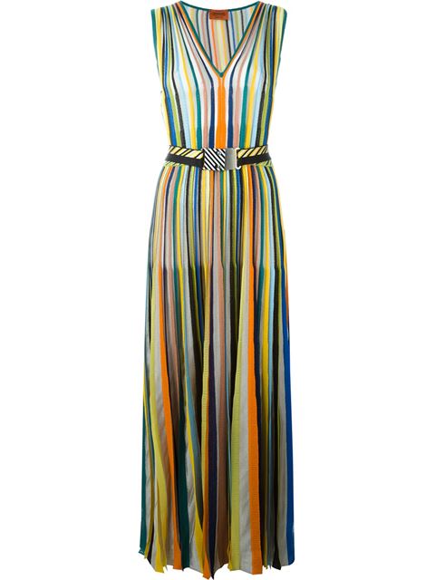 Missoni Striped V Neck Sleeveless Dress | ModeSens