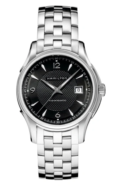 Hamilton Jazzmaster Viewmatic Auto Stainless Steel Bracelet Watch In Black/silver