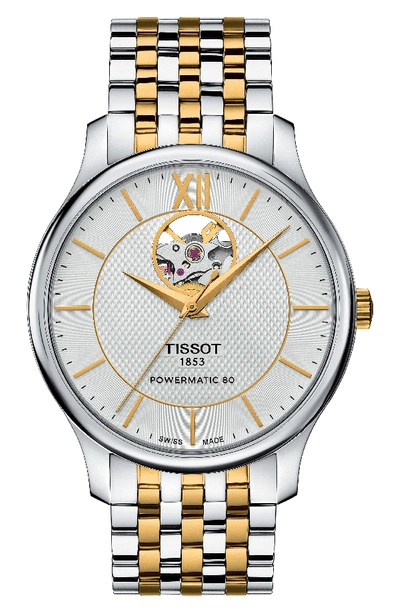 Tissot Tradition Bracelet Watch, 40mm In Silver/ Gold