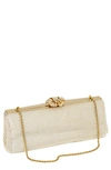 Whiting & Davis Flower Crystal-embellished Clutch Bag In Pearl