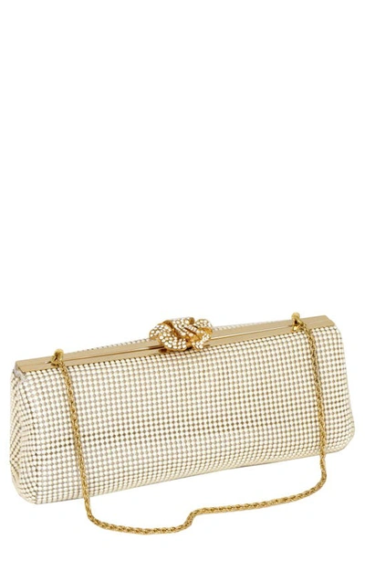 Whiting & Davis Flower Crystal-embellished Clutch Bag In Pearl