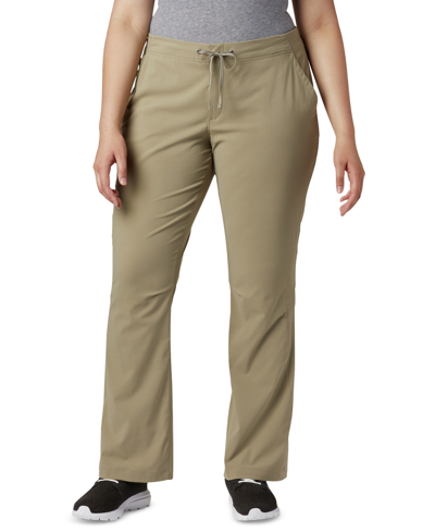 Columbia Plus Size Anytime Outdoor Bootcut Pants In Tusk