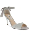 Nina 'vinnie' Crystal Embellished Ankle Strap Sandal In Silver