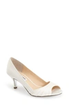 Nina 'carolyn' Peep Toe Pump In Ivory