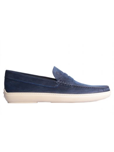 Tod's Gommino Driving Shoes In Blue Suede | ModeSens