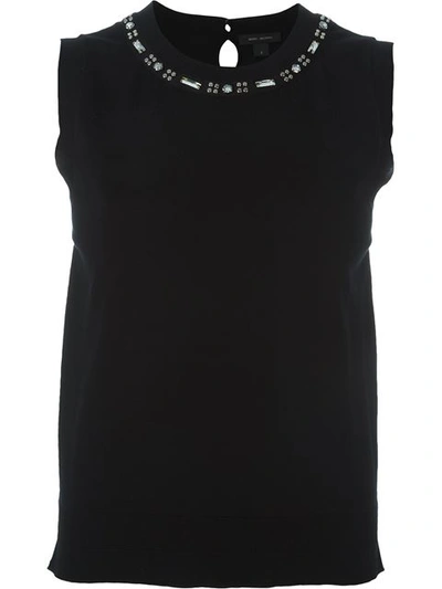 Marc Jacobs Embellished Tank Top In Black