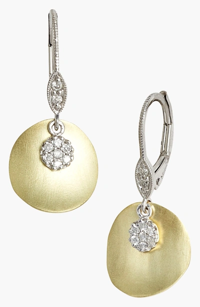 Meira T 14 Kt. Yellow Gold/diamond Drop Earrings