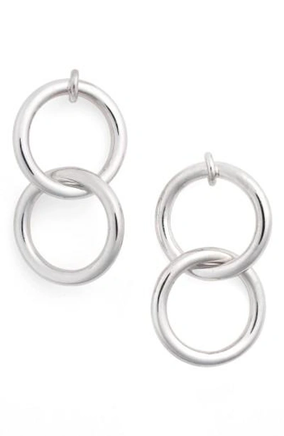 Meadowlark 'double Halo' Drop Earrings In Silver