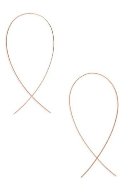 Lana Jewelry Medium Upside Down Hoop Earrings In Rose Gold