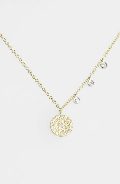Meira T Dazzling Diamond Disc Pendant Necklace In Yellow Gold