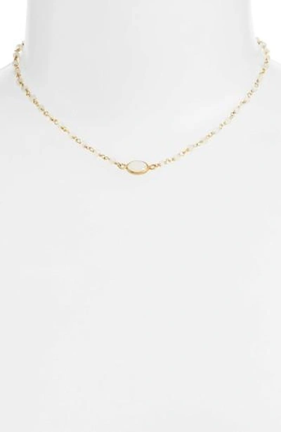 Ela Rae Libi Semiprecious Stone Collar Necklace In Moonstone