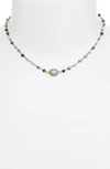 Ela Rae Libi Semiprecious Stone Collar Necklace In Dendrite Opal / Labradorite