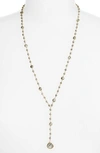 Ela Rae Yaeli Satellite 24 Semiprecious Stone Y-necklace In Pyrite / Labradorite