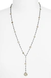 Ela Rae Yaeli Satellite 24 Semiprecious Stone Y-necklace In Iolite / Labradorite